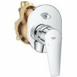 Baterie cada dus incastrata, crom, Ideal Standard Grohe BauEdge, 1/2&amp;#039;&amp;#039;, 2 iesiri, slim