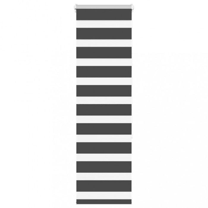 Jaluzea tip zebra neagră lățime țesătură 35,9 cm poliester