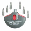 Set varfuri CrV S2 in carcasa cu maner PH1 PH2 PZ1 PZ2 plate 5.5 6.5 mm prelungitor magnetic 1/4&quot; 7 piese Proline 10697