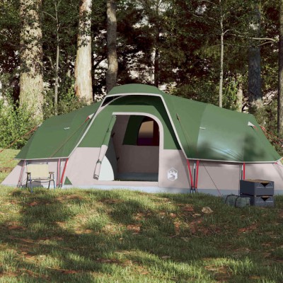 vidaXL Cort de camping cupolă pentru 1 persoană, verde, impermeabil foto