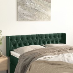 Gossi tablie de pat cu aripioare verde inchis 163x16x78/88 cm catifea