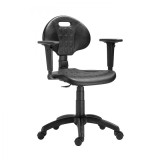 SCAUN PROFESIONAL 1290 PU MEK - Metalica-cromata cu role - Fara brate - Cu inaltator - Contact permanent reglabil