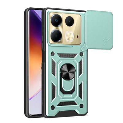 Husa pentru infinix note 40, slide si snap, camshield, green foto