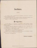 A419 Invitație, 1901, jubileu Asociațiunea Funebrală Rom&acirc;nă, Timișoara