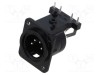 Conector XLR NEUTRIK 4 pini tată 90&deg; THT negru 6A pentru PCB și panou