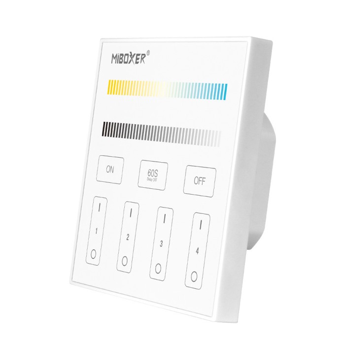 Mi-Light MiBoxer Group Control grup LED (zona) telecomanda de perete controler de temperatura de culoare DIM+CCT 86x86mm