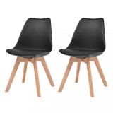 Gossi scaune de bucatarie, 2 buc., negru, plastic