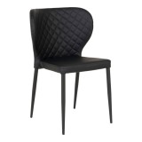 Scaun de masă Pisa din piele ecologică, negru