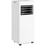 HOMCOM Climatizor mobil 9000 BTU/h 3 &icirc;n 1 răcire ventilator dezumidificator temporizator 24H și telecomandă alb | Aosom Romania