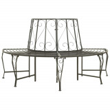 VidaXL Bancă de copac semicirculară pentru grădină, 160 cm, oțel