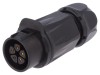 Conector Circular Mamă LUTRONIC 5 Pini Aurit, IP67, 12A, 500V, Diametru Cablu 4-11.5mm, Plastic, Drept