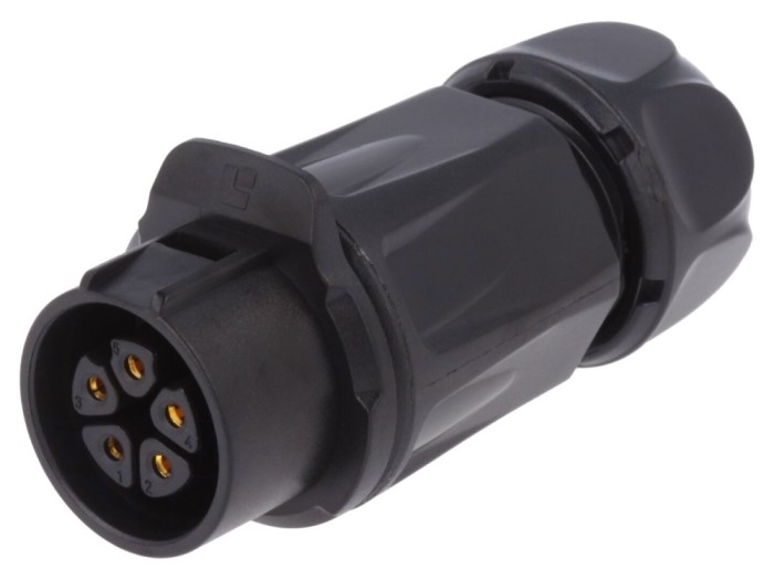 Conector circular mamă 5 pini aurit