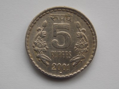 5 RUPEES 2001 INDIA foto