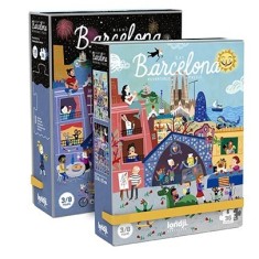 Puzzle reversibil Londji 36 piese - Zi si noapte in Barcelona