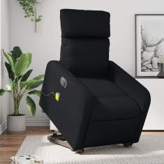 vidaXL Fotoliu electric masaj rabatabil cu ridicare, negru foto