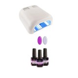 Kit practică sclipici mic - UV/LED, 3X15ml + lampă UV cu 4 becuri albe