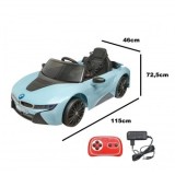 Masinuta electrica cu telecomanda pentru copii BMW i8 coupe 6V/7Ah JE1001 cu scaun piele