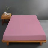 Husa de pat din bumbac 100%, tricot, roz, 140x200 cm