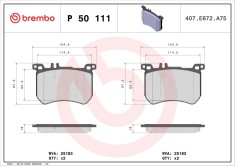 BREMBO P 50 111 PRIME LINE set placute frana,frana disc