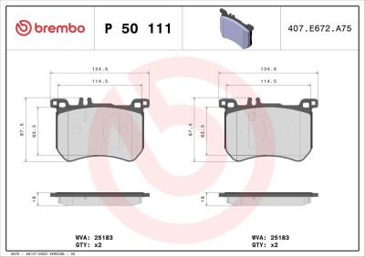 BREMBO P 50 111 PRIME LINE set placute frana,frana disc foto