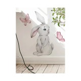 Cumpara ieftin Sticker Perete Autocolant Iepuras si Fluturas 22x40cm- 115111