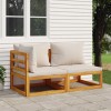 VidaXL Set canapea de grădină, 2 piese, cu perne, lemn masiv de acacia 360010