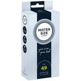 Prezervative MISTER SIZE 49mm, 10 bucati, Latex natural, Ultra-subtire 0.05mm, Lubrifiate, Confort si Siguranta