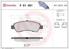 BREMBO P 61 091 PRIME LINE set placute frana,frana disc
