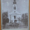 Foto pe carton gros ; Biserica reformata Torontal - Timis ,antebelica , animatie