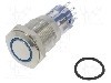 Intrerupator anti-vandalism, ON-(ON), &Oslash;16.2mm, BULGIN, MP0045/1D2BL220S