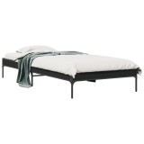VidaXL Cadru de pat, negru, 100x200 cm, lemn prelucrat și metal 845026