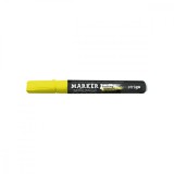 Marker Strigo cu creta lichida, varf rotund , galben neon