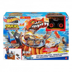 Set de joaca cu masina Monster Trucks, Hot Wheels, Spin-Out Challenge, HNB93