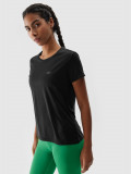 Tricou de alergare cu uscare rapidă pentru femei - negru, 4F Sportswear