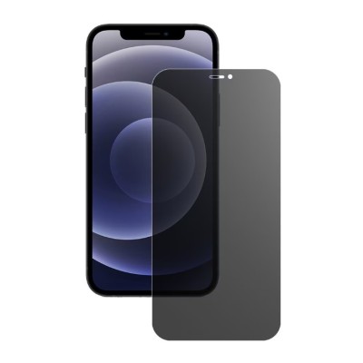 Folie de protectie, flippy, pentru iphone 15 pro, matte ceramic privacy, 9h, confidentialitate 30&amp;Acirc;&amp;deg;, anti-soc, negru transparent foto