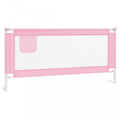 Balustradă de protecție pat copii, roz, 190x25 cm, textil foto
