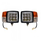 Cumpara ieftin Set Faruri cu Semnalizare Stanga Si Dreapta, 9 LED, Cu Cablu Si Priza, Utilaje Dezapezire, Buldoexcavator, Tractor, 12V - 24V