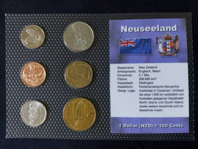 Seria completata monede - Noua Zeelandă 2004-2012 , 6 monede foto
