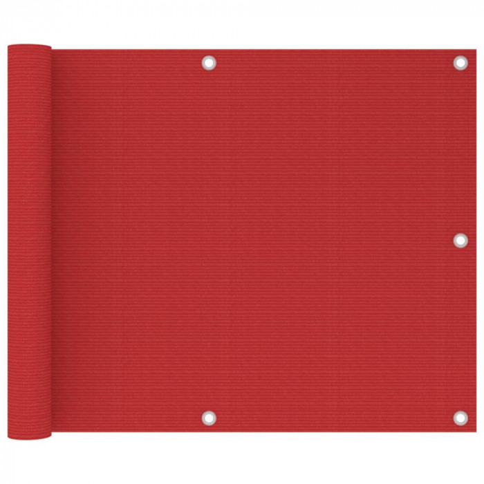 vidaXL Paravan pentru balcon, roșu, 75 x 600 cm, HDPE
