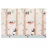 Covoras pentru copii, flippy, cu 2 fete, model panda/party, din xpe+pe, impermeabil, antiderapant, protectie termica, +3 luni, pliabil, 180 x 200 x 1