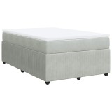 Cumpara ieftin Pat continental cu saltea, gri deschis, 120x200 cm, catifea