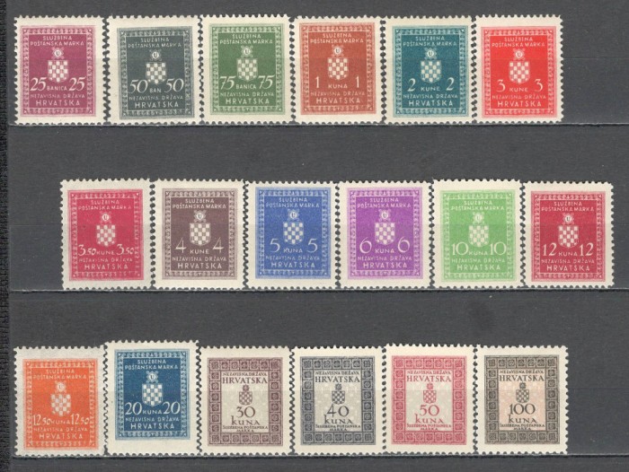 Croatia.1941/44 Timbre de serviciu-Stema MC.92