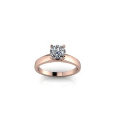 Inel de logodna din aur roze 14K, piatra zirconiu - 49