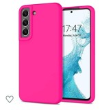 Husa silicon protectie camera cu microfibra Samsung Galaxy S22 Plus Roz Neon