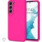 Husa silicon protectie camera cu microfibra Samsung Galaxy S22 Plus Roz Neon