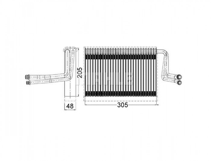 Evaporator aer conditionat Bmw Seria 1 E87/E88/E81/E82 2004-2011, Seria 3 E90/E91/92/93 2005-2013, X1 E84 2009-2015, X3 F25 2010-, X4 F26 2014-, 295x