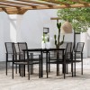 VidaXL Set de servit masa pentru grădină, 7 piese, negru