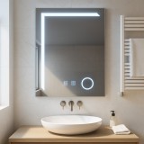 Oglinda de baie LED cu touch si dezaburire, 50x70 cm