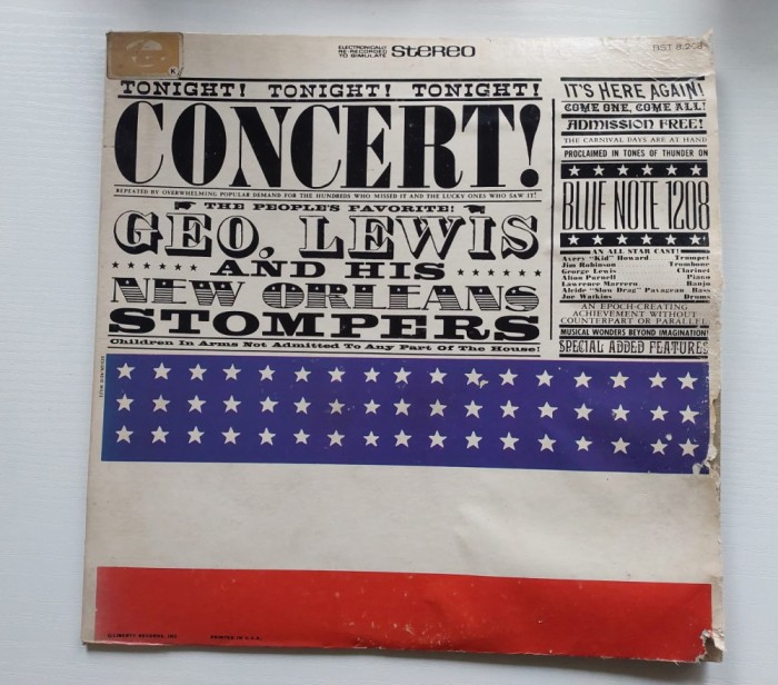 George Lewis And His New Orleans Stompers, Concert! disc vinil Jazz Dixieland