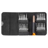 Set surubelnite de precizie AMiO 25 piese cu 24 biti si etui pentru telefoane si laptop